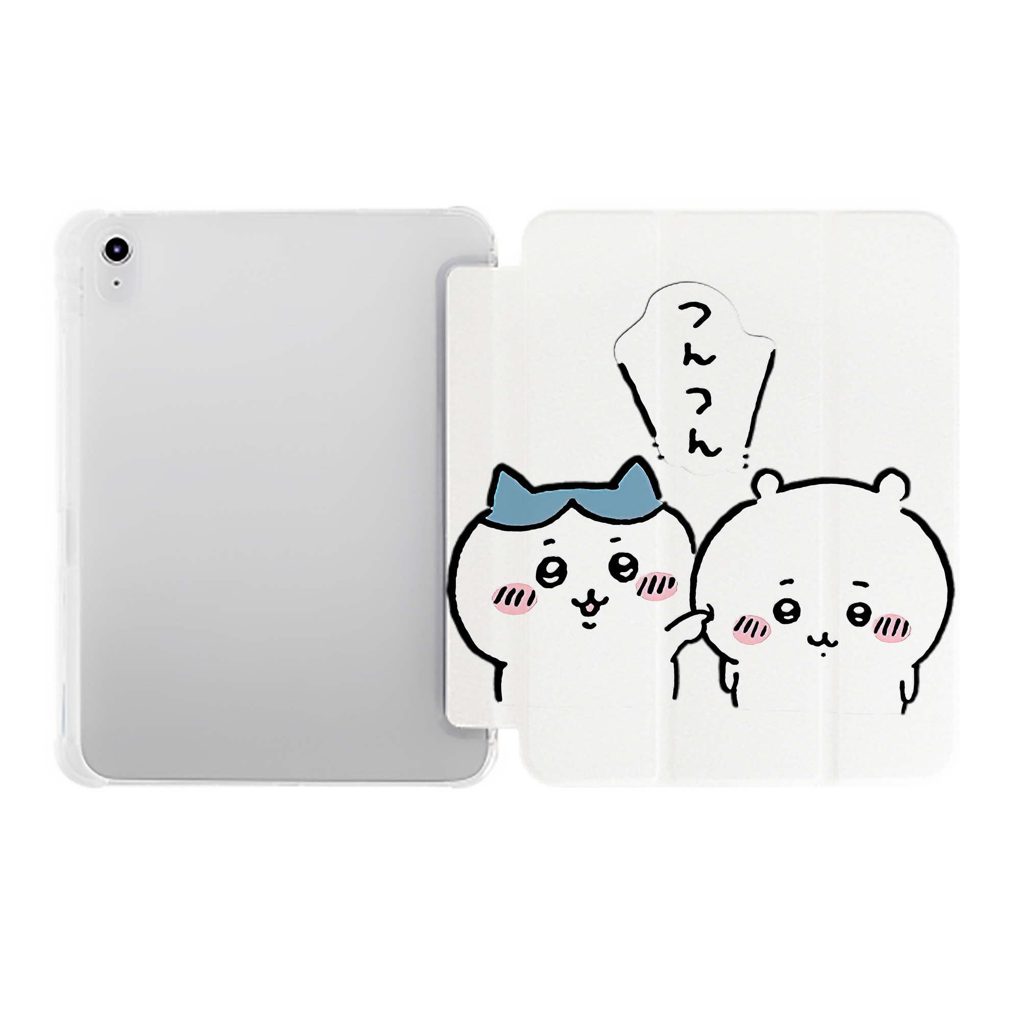 （画像用） ちいかわ ちいかわ Chii-kawa chiikawa IPad ケース ペン収納付き 三つ折りスタンド PUレザー×シリコン 対応機種9.5/10.5/10.9インチ